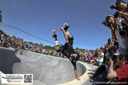 Tony hawk, Andy Macdonald, and other professional skateboarders at the ann arbor skatepark grand opening in ann arbor, michigan